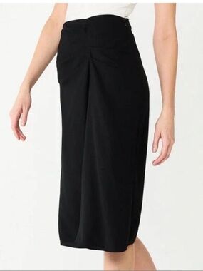 Nine West Classic Black High-Waist Pencil Skirt with Ruched detailing